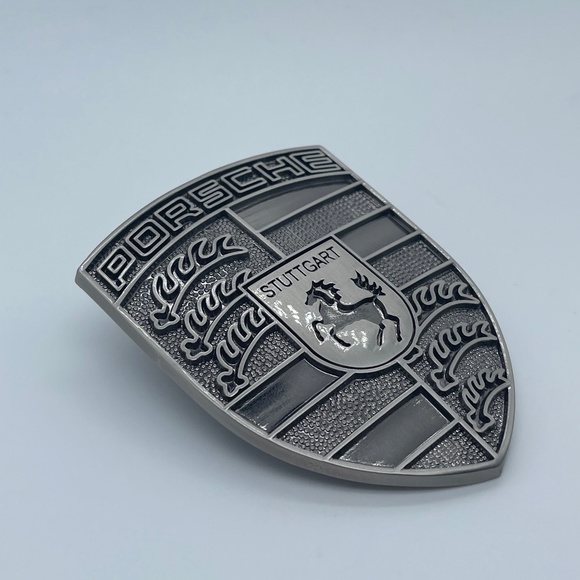 PORSCHE custom livery hood crest Vintage Burnt Steel Gray - Picture 1 of 3